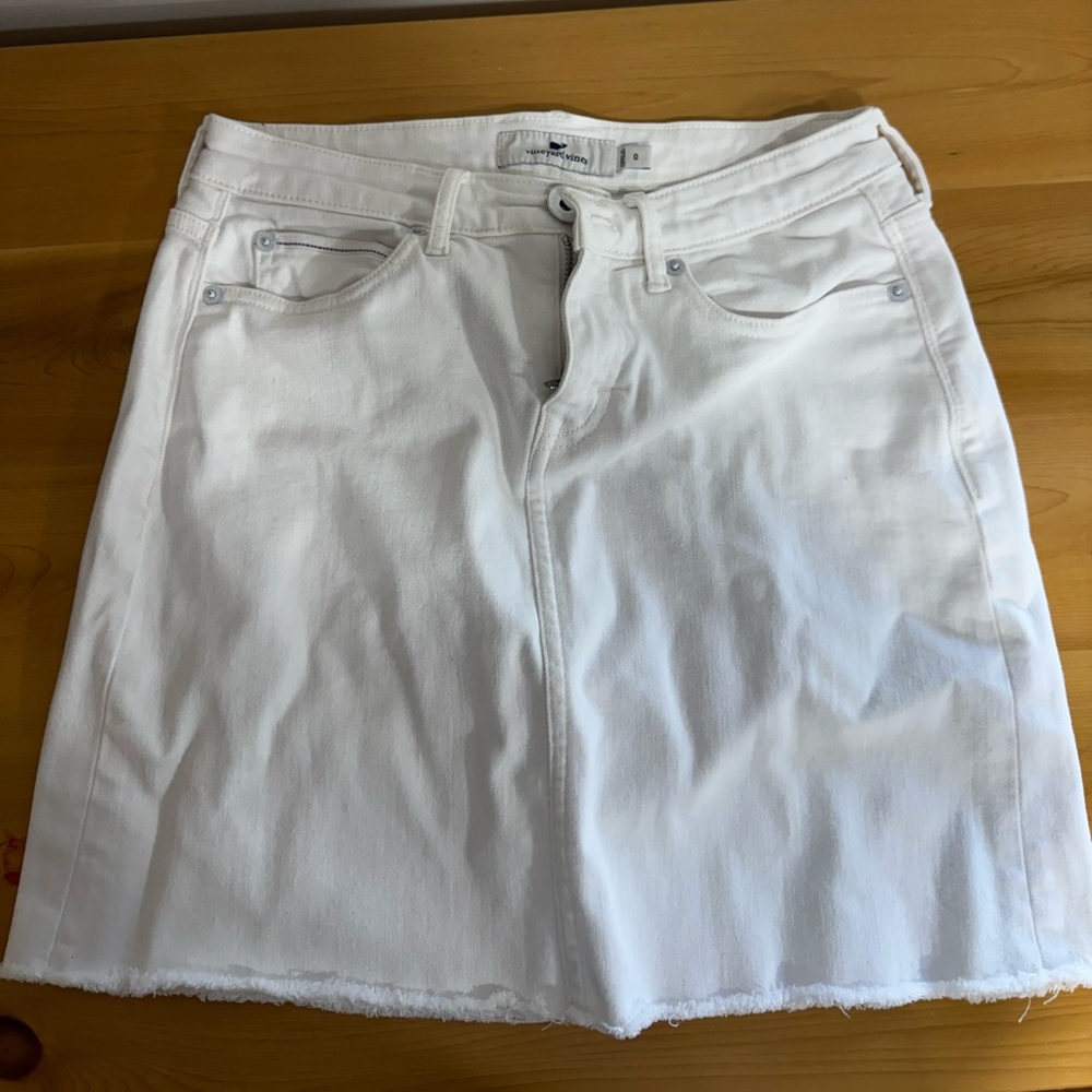 Vineyard Vines White Denim Skirt